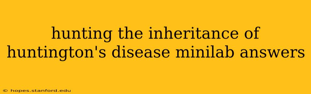 hunting the inheritance of huntington's disease minilab answers